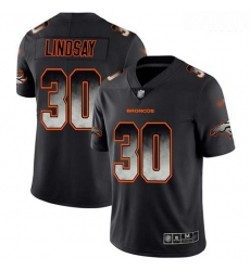 Broncos 30 Phillip Lindsay Black Men Stitched Football Vapor Untouchable Limited Smoke Fashion Jersey