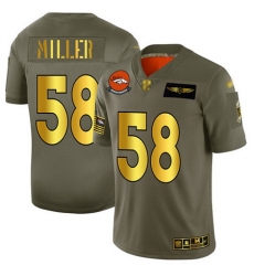 Broncos 58 Von Miller Camo Gold Men Stitched Football Limited 2019 Salute To Service Jersey