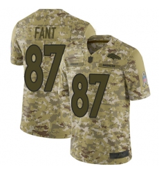 Broncos 87 Noah Fant Camo Men Stitched Football Limited 2018 Salute To Service Jersey