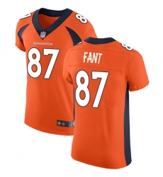 Broncos 87 Noah Fant Orange Team Color Men Stitched Football Vapor Untouchable Elite Jersey