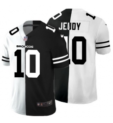 Denver Broncos 10 Jerry Jeudy Men Black V White Peace Split Nike Vapor Untouchable Limited NFL Jersey