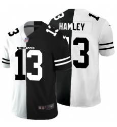 Denver Broncos 13 KJ Hamler Men Black V White Peace Split Nike Vapor Untouchable Limited NFL Jersey