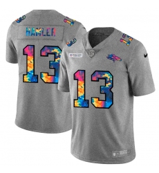 Denver Broncos 13 KJ Hamler Men Nike Multi Color 2020 NFL Crucial Catch NFL Jersey Greyheather