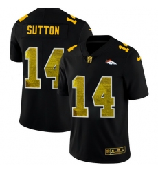Denver Broncos 14 Courtland Sutton Men Black Nike Golden Sequin Vapor Limited NFL Jersey