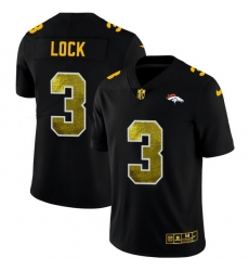 Denver Broncos 3 Drew Lock Men Black Nike Golden Sequin Vapor Limited NFL Jersey