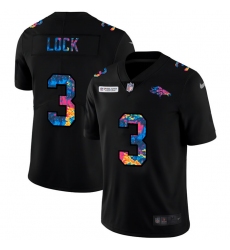 Denver Broncos 3 Drew Lock Men Nike Multi Color Black 2020 NFL Crucial Catch Vapor Untouchable Limited Jersey