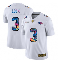 Denver Broncos 3 Drew Lock Men White Nike Multi Color 2020 NFL Crucial Catch Limited NFL Jersey