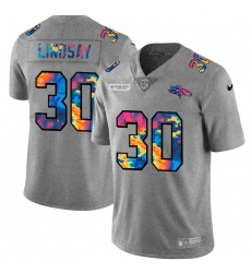 Denver Broncos 30 Phillip Lindsay Men Nike Multi Color 2020 NFL Crucial Catch NFL Jersey Greyheather