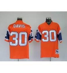Denver Broncos 30 Terrell Davis Premier Orange Throwback Jerseys