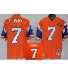 Denver Broncos 7 John Elway Orange Throwback M&N Signed NFL Jerseys