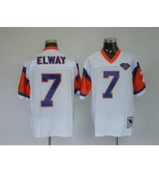 Denver Broncos 7 John Elway White Throwback Jerseys