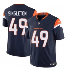 Men Denver Brocos Alex Singleton #49 Navy F U S E Stitched Limited NFL Jersey