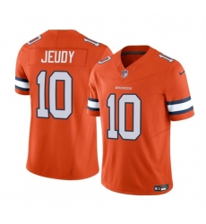 Men Denver Broncos 10 Jerry Jeudy Orange 2023 F U S E  Vapor Untouchable Stitched Jersey
