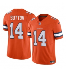 Men Denver Broncos 14 Courtland Sutton Orange 2023 F U S E  Vapor Untouchable Stitched Jersey