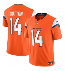 Men Denver Broncos 14 Courtland Sutton Orange 2024 F U S E  Vapor Limited Stitched Football Jersey