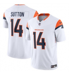 Men Denver Broncos 14 Courtland Sutton White 2024 F U S E  Vapor Limited Stitched Football Jersey