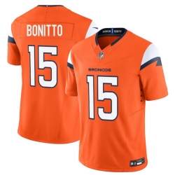 Men Denver Broncos 15 Nik Bonitto Orange 2025 Draft F U S E  Vapor Limited Stitched Football Jersey
