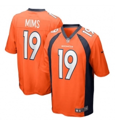 Men Denver Broncos 19 Marvin Mims Jr  Orange Stitched Game Football Jersey
