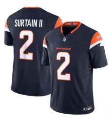 Men Denver Broncos 2 Pat Surtain II Navy 2024 F U S E  Alternate Vapor Limited Stitched Football Jersey