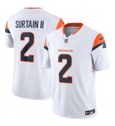 Men Denver Broncos 2 Pat Surtain II White 2024 F U S E  Vapor Limited Stitched Football Jersey