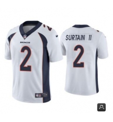 Men Denver Broncos #2 Patrick Surtain II 2021 NFL Draft White Vapor Untouchable Limited Stitched Jersey