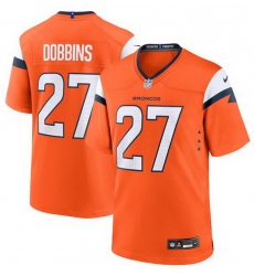 Men Denver Broncos 27 J K  Dobbins Orange 2025 Alternate Stitched Game Jersey Men Denver Broncos 27 J K  Dobbins Orange 2025 Alternate Stitched Game Jersey