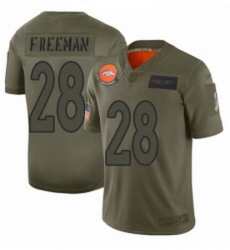 Men Denver Broncos 28 Royce Freeman Limited Camo 2019 Salute to Service Football Jersey