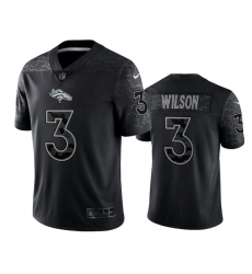 Men Denver Broncos 3 Russell Wilson Black Reflective Limited Stitched Football Jersey