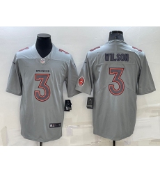 Men Denver Broncos 3 Russell Wilson Grey Atmosphere Fashion Stitched Jersey