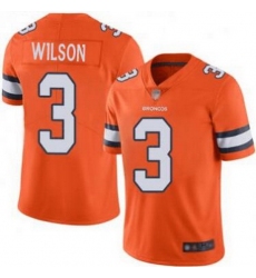 Men Denver Broncos 3 Russell Wilson Orange Stitched jersey