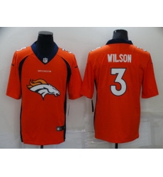 Men Denver Broncos 3 Russell Wilson Orange Team Big Logo Limited Stitched jersey