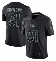 Men Denver Broncos 31 Justin Simmons Black Reflective Limited Stitched Football Jersey