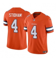 Men Denver Broncos 4 Jarrett Stidham Orange 2023 F U S E  Vapor Untouchable Stitched Jersey