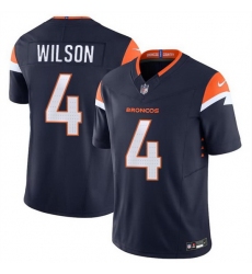 Men Denver Broncos 4 Zach Wilson Navy 2024 F U S E  AlternateVapor Limited Stitched Football Jersey