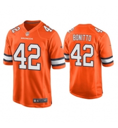 Men Denver Broncos 42 Nik Bonitto Orange Game Stitched Jersey