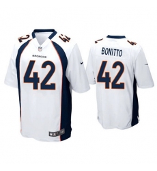 Men Denver Broncos 42 Nik Bonitto White Game Stitched Jersey