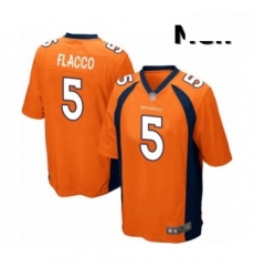 Men Denver Broncos 5 Joe Flacco Game Orange Team Color Football Jersey