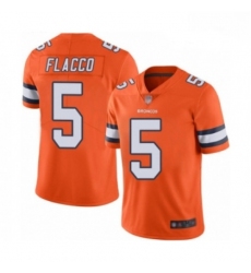 Men Denver Broncos 5 Joe Flacco Limited Orange Rush Vapor Untouchable Football Jersey