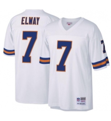 Men Denver Broncos 7 John Elway White M&N Throwback Stitched Jersey