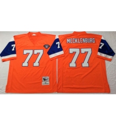 Men Denver Broncos 77 Karl Mecklenburg Orange M&N Throwback Jersey