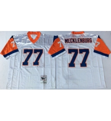 Men Denver Broncos 77 Karl Mecklenburg White M&N Throwback Jersey