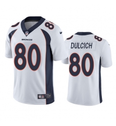 Men Denver Broncos 80 Greg Dulcich White Vapor Untouchable Stitched Jersey