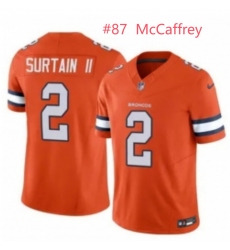 Men Denver Broncos McCaffrey #87 Orange Stitched NFL Jersey