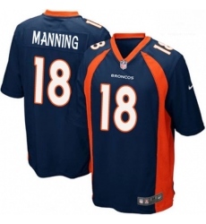Men Nike Denver Broncos 18 Peyton Manning Game Navy Blue Alternate NFL Jersey