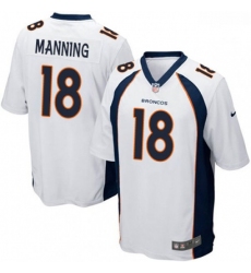 Men Nike Denver Broncos 18 Peyton Manning Game White NFL Jersey