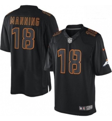 Men Nike Denver Broncos 18 Peyton Manning Limited Black Impact NFL Jersey