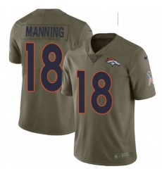 Men Nike Denver Broncos 18 Peyton Manning Limited Olive 2017 Salute to Service NFL Jersey