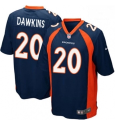 Men Nike Denver Broncos 20 Brian Dawkins Game Navy Blue Alternate NFL Jersey