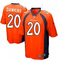 Men Nike Denver Broncos 20 Brian Dawkins Game Orange Team Color NFL Jersey