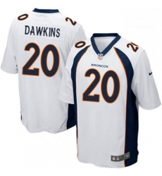 Men Nike Denver Broncos 20 Brian Dawkins Game White NFL Jersey